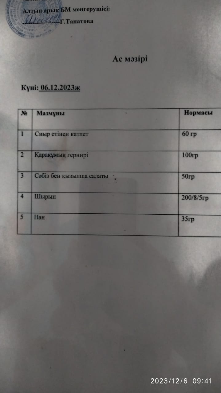 Ас мәзірі
